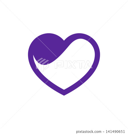 Heart Shape Icon Vector Template Illustration Trendy Design Heart Shape Icon Vector Template Illustration Trendy Design 141490651
