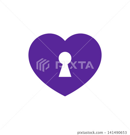 Keyhole Heart Icon Vector Template Illustration Logo Design Keyhole Heart Icon Vector Template Illustration Logo Design 141490653