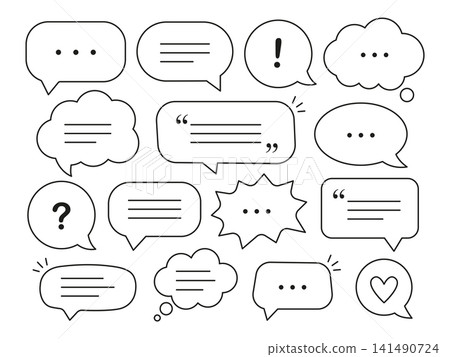 Outline Communication Bubbles Set 141490724