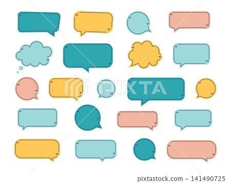 Color Speech Bubbles Set Color Speech Bubbles Set 141490725
