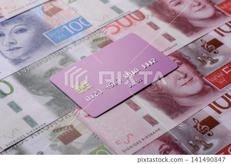 A credit card for contactless cashless payments via a terminal or online. A credit card 141490847