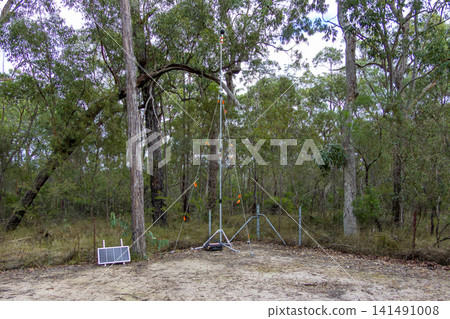 A noise monitor in bushland in a national park in the Blue Mountains A noise monitor in bushland in a national park in the Blue Mountains 141491008