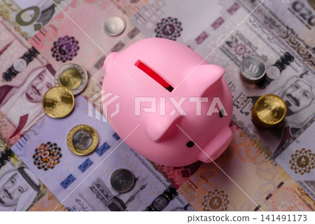 A piggy bank as a concept for storing, accumulating, and saving financial resources. A piggy bank A piggy bank as a concept for storing, accumulating, and saving financial resources. A piggy bank 141491173