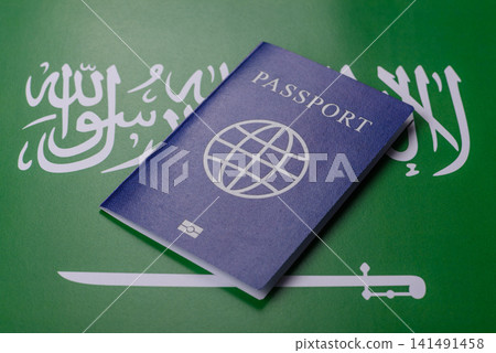 Saudi Arabia passport or id document with tickets for flight, travel. Saudi Arabia passport Saudi Arabia passport or id document with tickets for flight, travel. Saudi Arabia passport 141491458