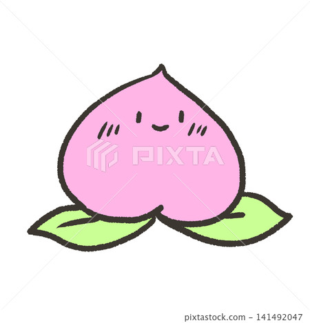 Peach illustration with face Peach illustration with face 141492047