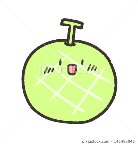 Melon illustration with face Melon illustration with face 141492048