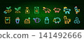 Farming Rural Life Neon Objects 141492666