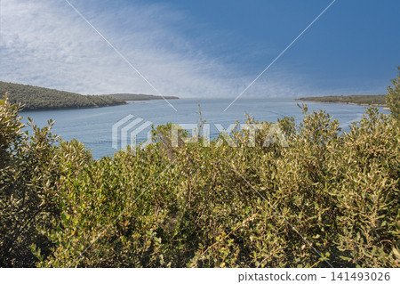 Scenic view of the Limski channel in Istria, Croatia. Scenic view of the Limski channel in Istria, Croatia. 141493026
