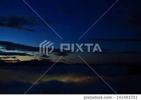 Dawn scenery in Tono City, Iwate Prefecture Dawn scenery in Tono City, Iwate Prefecture 141493781