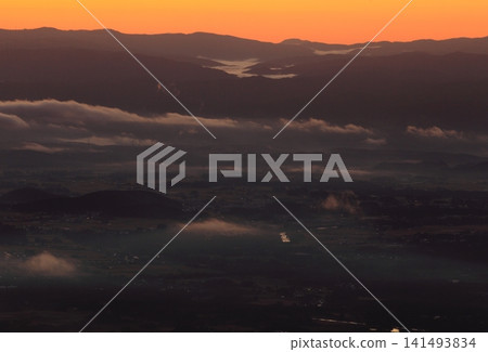 岩手縣遠野市黎明風景 岩手縣遠野市黎明風景 141493834
