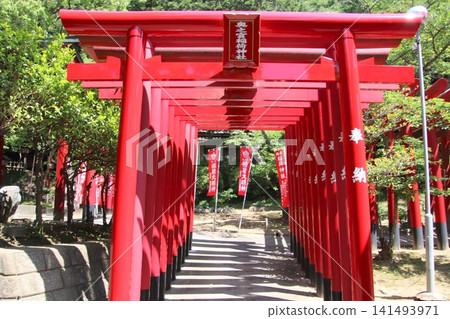 Inari Shrine, the inner sanctuary of Miyajidake Shrine in Fukutsu City Inari Shrine, the inner sanctuary of Miyajidake Shrine in Fukutsu City 141493971