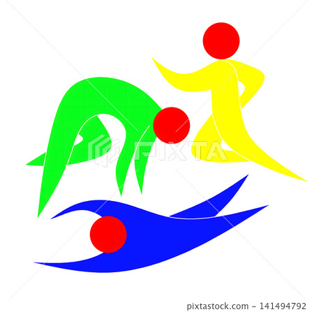 Triathlon abstract pictogram illustration material Triathlon abstract pictogram illustration material 141494792
