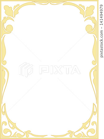 Golden hand-painted Art Nouveau frame Golden hand-painted Art Nouveau frame 141494979