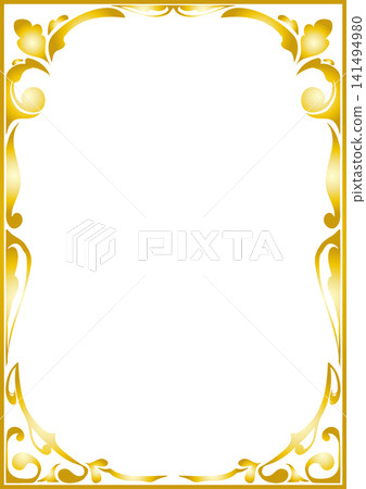 Hand-painted Art Nouveau frame with gold gradient. (A4) Hand-painted Art Nouveau frame with gold gradient. (A4) 141494980
