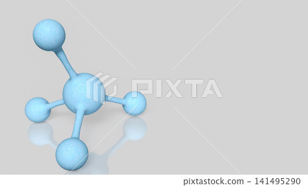 Blue Molecular Structure Model on Minimal White Background 3d render. Blue Molecular Structure Model on Minimal White Background 3d render. 141495290