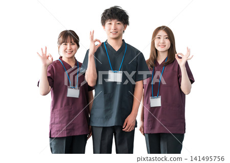 Doctors, doctors and nurses wearing scrubs Doctors, doctors and nurses wearing scrubs 141495756