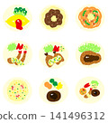 Icon-style Western food illustration set 141496312