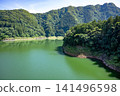 The calm surface of the Gōkaku Dam Lake 141496598