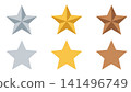 Gold, silver, and bronze star icon set, award-winning and favorite vector material. 141496749