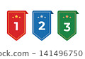 Ranking Ribbon Flag Label Set, 1st, 2nd, 3rd Place Ranking Award Icon Vector 141496750