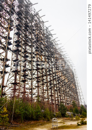 Duga, a Soviet over-the-horizon (OTH) radar system as part of the Soviet anti-ballistic missile early-warning network, in Chernobyl Exclusion Zone in Ukraine Duga, a Soviet over-the-horizon (OTH) radar system as part of the Soviet anti-ballistic missile early-warning network, in Chernobyl Exclusion Zone in Ukraine 141497279
