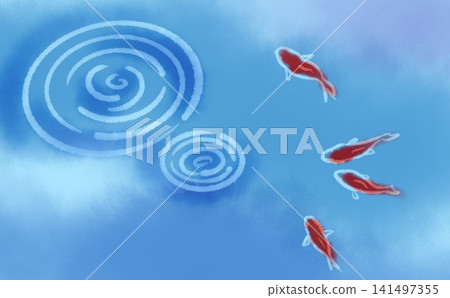 Water ripples and goldfish background material Water ripples and goldfish background material 141497355