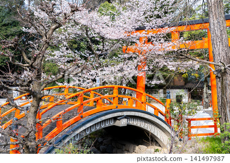 Kamo Mioya Shrine (commonly known as Shimogamo Shrine): A shrine of high status for protecting the nation during the relocation of the capital to Heian-kyo: The circular bridge and torii gate within the shrine grounds. Kamo Mioya Shrine (commonly known as Shimogamo Shrine): A shrine of high status for protecting the nation during the relocation of the capital to Heian-kyo: The circular bridge and torii gate within the shrine grounds. 141497987