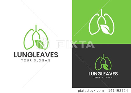 Minimalist Lung and Leaf Outline Logo for Eco Healthcare Medical Brand Identity Minimalist Lung and Leaf Outline Logo for Eco Healthcare Medical Brand Identity 141498524