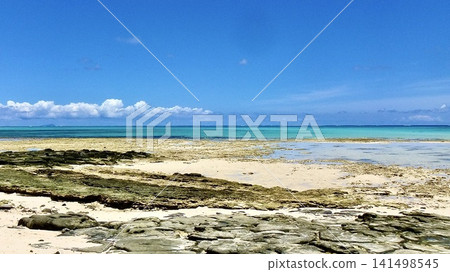Eef Beach on Kume Island, Okinawa Prefecture, boasts a vast expanse of blue ocean. Eef Beach on Kume Island, Okinawa Prefecture, boasts a vast expanse of blue ocean. 141498545