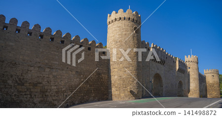 Shamakhi Gate and stone wall of Baku fortress with copy space 141498872