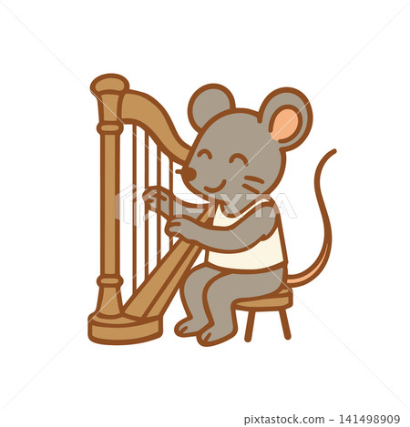 mouse playing the harp 141498909