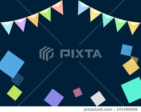 Garland and colorful square background frame Garland and colorful square background frame 141499096