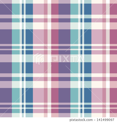 Soft pastel plaid seamless pattern featuring pink, blue and purple checkered stripes for fabric, wallpaper, wrapping paper and surface design. Soft pastel plaid seamless pattern featuring pink, blue and purple checkered stripes for fabric, wallpaper, wrapping paper and surface design. 141499097