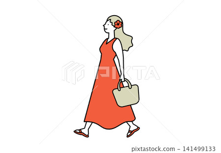 Woman enjoying the resort Woman enjoying the resort 141499133