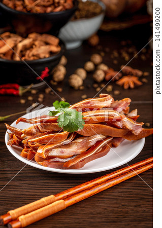 spicy Braised Pork Ears with Chili Oil and Sichuan Flavor spicy Braised Pork Ears with Chili Oil and Sichuan Flavor 141499200