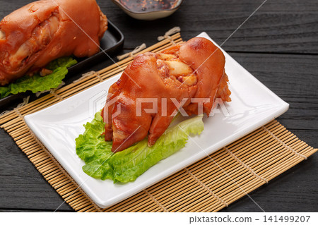 soy Sauce Braised Pork Trotters with Rich Savory Flavor soy Sauce Braised Pork Trotters with Rich Savory Flavor 141499207