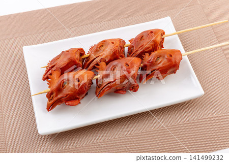 five-Spice Smoked Chicken Head, Traditional Chinese Braised Delicacy five-Spice Smoked Chicken Head, Traditional Chinese Braised Delicacy 141499232