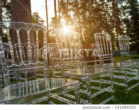 Transparent glass chairs Transparent glass chairs 141499350