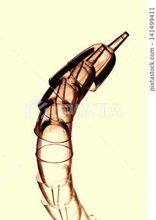 Still life with transparent figures on a light background Still life with transparent figures on a light background 141499411