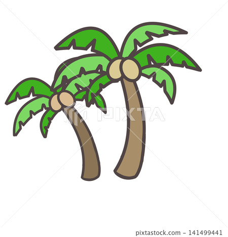 Two palm trees, green Two palm trees, green 141499441