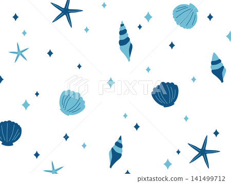 復古流行貝殼圖案背景 復古流行貝殼圖案背景 141499712