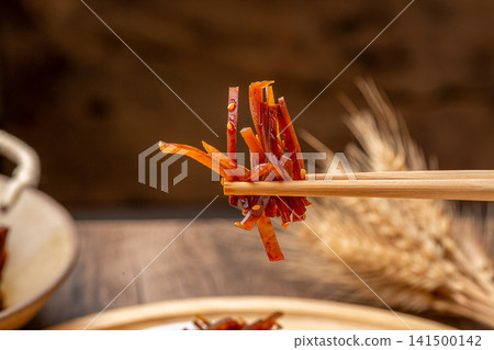 preserved mustard tuber block sliced with shredded texture traditional style preserved mustard tuber block sliced with shredded texture traditional style 141500142