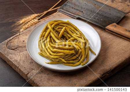 pickled sour green beans cut into small pieces fresh style pickled sour green beans cut into small pieces fresh style 141500143