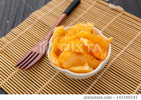 spicy vegetarian tripe made of konjac seasoned with chili oil spicy vegetarian tripe made of konjac seasoned with chili oil 141500191