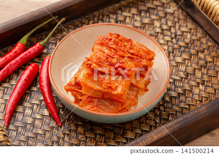fermented napa cabbage mixed with spicy red chili paste fermented napa cabbage mixed with spicy red chili paste 141500214