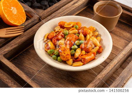 spicy crispy chili pepper crusts mixed with roasted peanuts snack spicy crispy chili pepper crusts mixed with roasted peanuts snack 141500256