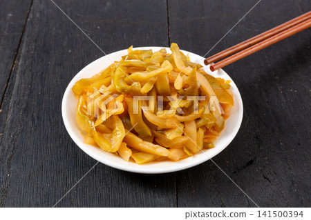 pickled mustard tuber chunks seasoned traditional salty preserved vegetable pickled mustard tuber chunks seasoned traditional salty preserved vegetable 141500394