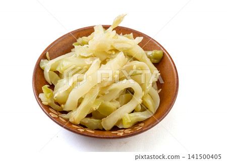 sichuan pickled mustard cabbage head cut into crisp strips sichuan pickled mustard cabbage head cut into crisp strips 141500405