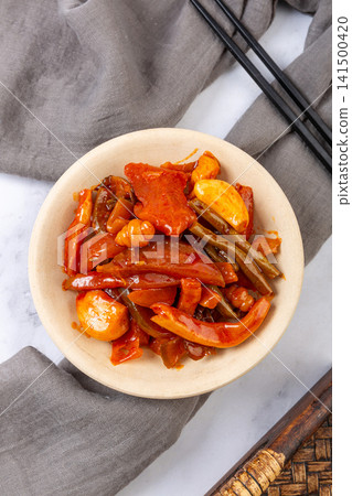 assorted pickled vegetables marinated in savory thick soy sauce assorted pickled vegetables marinated in savory thick soy sauce 141500420