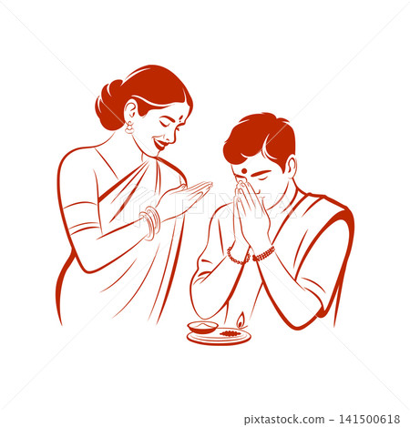Indian Brother Sister Raksha Bandhan Celebration Indian Brother Sister Raksha Bandhan Celebration 141500618